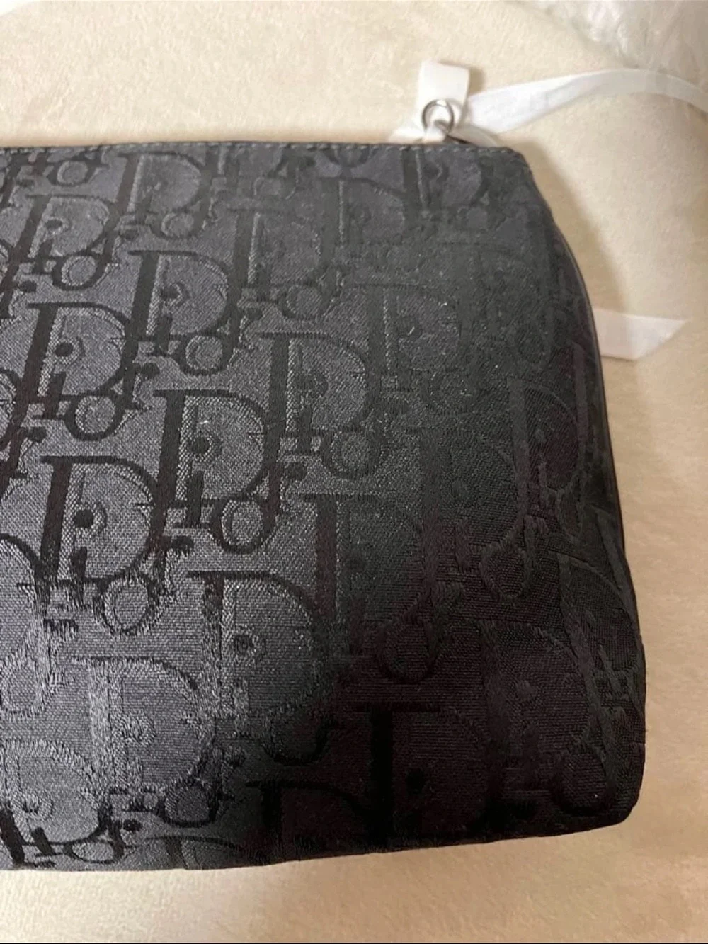 Dior Black Monogram Zip Pouch